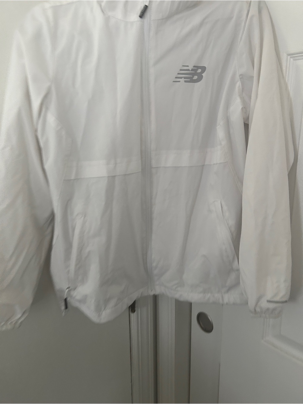 New Balance White Full-Zip women’s Windbreaker Jacket